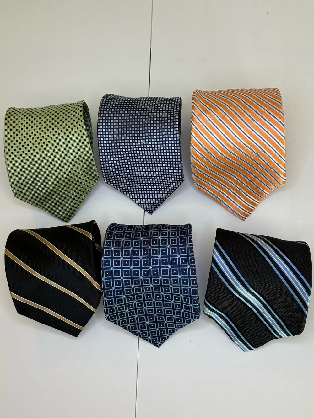 6-IZOD 100% SILK MENS NECKTIE LOT 58”-60” (3.25-3.50) Geometric/Stripe